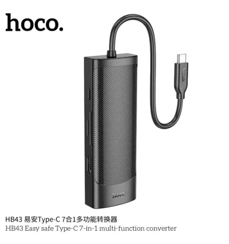 Hoco HB43 Easy Safe Type C 7 In 1 Multifunction Adapter