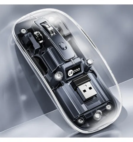 Lenovo Lecoo WS215DM Dual-Mode Wireless Mouse 2.4G & Bluetooth Transparent Optical Mouse