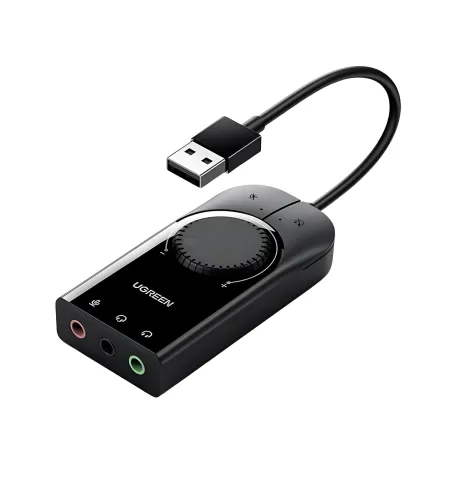 UGREEN 403C4 USB Audio Adapter External Stereo Sound Card With 3.5mm Headphone And Microphone Jack