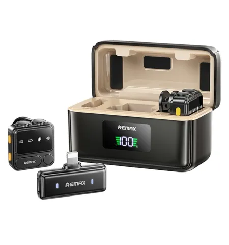 Remax K18 Dual Noise Cancel Wireless Microphone For iPhone And Android