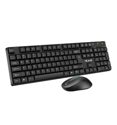MILANG W550 2.4G Wireless Keyboard & Mouse Kit 104 Keys Ergonomics Office Keyboards 3 Keys 1000DPI Mice