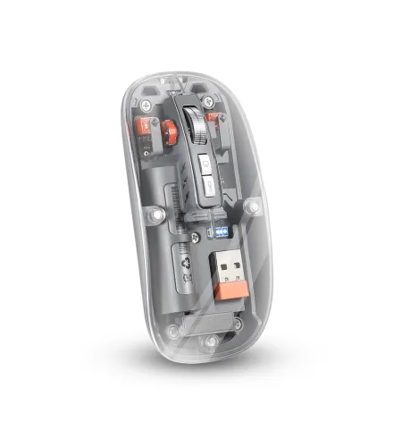 M233 Tri Mode Bluetooth And 2.4G Rechargeable Transparent Wireless Mouse