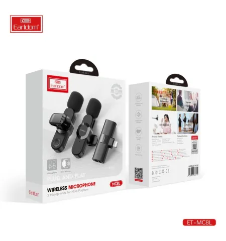Earldom MC8L Lightning Wireless Double Microphone