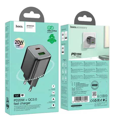 HOCO N41 Almighty GaN PD20W + QC3.0 Wall Charger