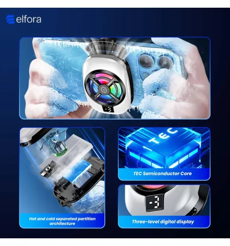 TL16 Gaming Semiconductor Mobile Phone Cooler 3 Speed Digital Display