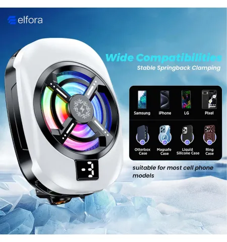 TL16 Gaming Semiconductor Mobile Phone Cooler 3 Speed Digital Display