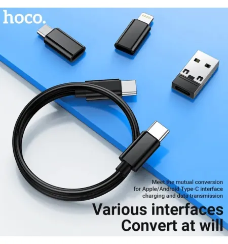 Hoco U114 60W All In One Cable Set Type C Micro Lightning Adapter