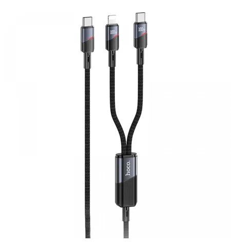 Hoco U139 Type C To Lightning/Type C 100W 1.2m Data Cable