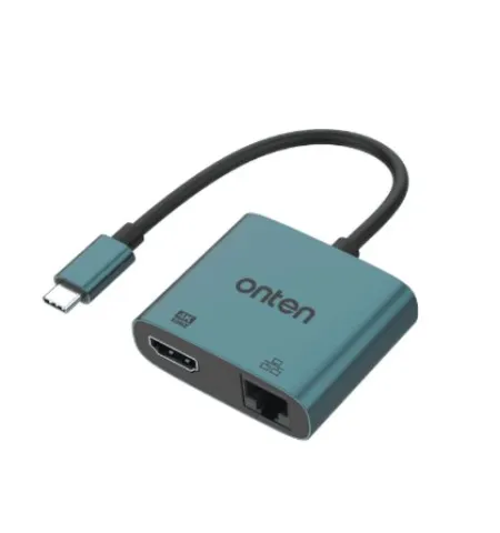 Onten UC288 USB-C To HDMI HD Video Adapter With RJ45 (100M)