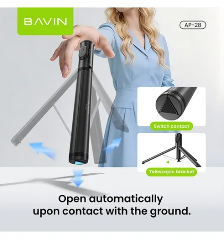 BAVIN AP28 Multifunctional Bluetooth Selfie Stick With Wireless Remote Adjustable Phone Stand