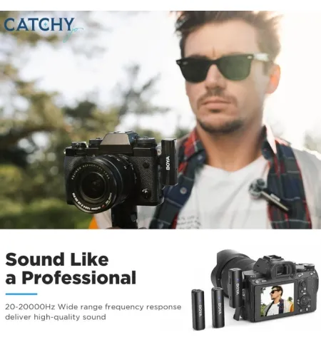 BOYA LINK Wireless Clip-On Digital 2.4GHz Microphone System
