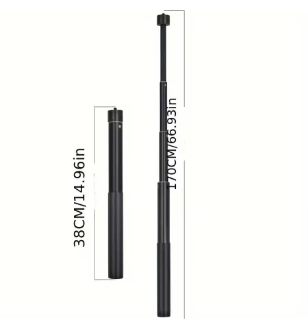 Aluminum Alloy Telescopic Extension Pole 1/4″ Universal Selfie Stick For Gimbals & Action Cameras
