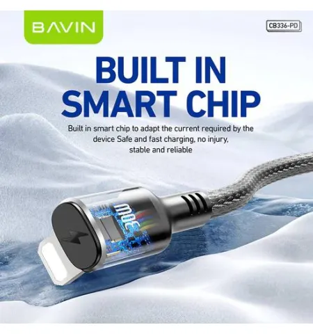 BAVIN CB336 30W iPhone PD Fast Charging 90° Right-Angle Gaming Data Cable