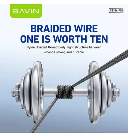 BAVIN CB336 30W iPhone PD Fast Charging 90° Right-Angle Gaming Data Cable