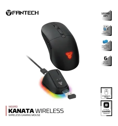 FANTECH WG9RD Wireless Gaming Mouse with Charging Magnetic Base Three Mode 12000DPI Customized E-sports Gamer Mouse