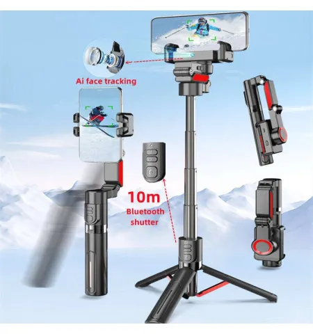 C10 Handheld Phone Stabilizer Gimbal AI Face Tracking Vlog Live Streaming Selfie Stick