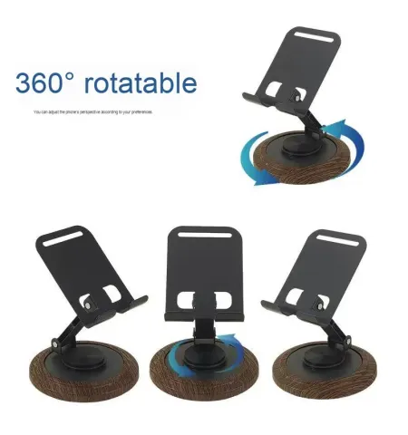 Adjustable Folding Wood Design Base Mobile Stand