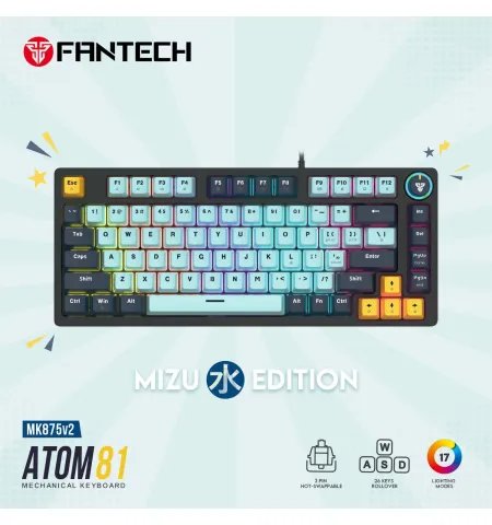 FANTECH ATOM81 Hot-Swappable Mechanical Keyboard – Mizu Edition
