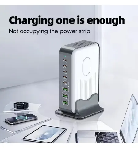 200W 6 Port PD Fast Charger For PD3.0 USB C 100W USB A 22.5W Universal For Phone Tablet Laptops