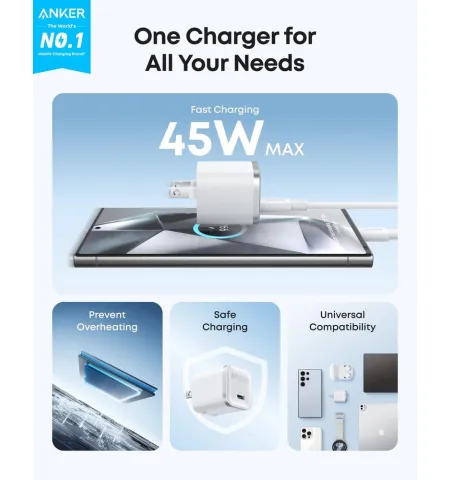 Anker Nano 16 Pro A2692 45W GaN Type‑C Charging Adapter
