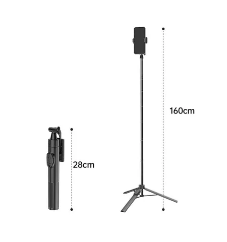 A35 1.6m Extendable Selfie Selfie Mobile Tripod Stand Wireless Remote