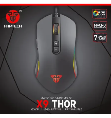 Fantech X9 Thor 4800 DPI Programmable RGB Gaming Mouse