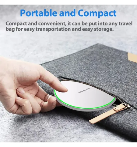 15W Qi Fast Wireless Smartphone Fast Charger Charging Pad With USB C Cable