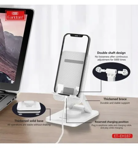 Earldom EH187 Universal Desktop Mobile Holder Folding Stand 360⁰ Degree