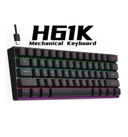 H61K Blue Switch Mechanical Keyboard Blue Switch Type-C RGB 61 Keys