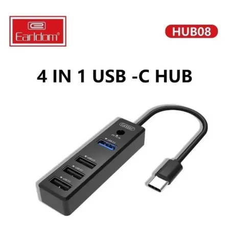 Earldom HUB08 4 In 1 USB C HUB Plug And Play