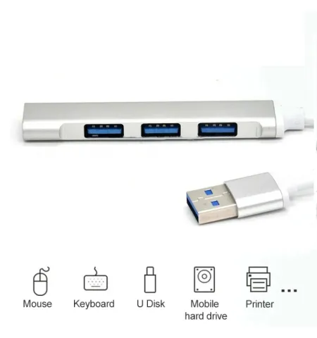 4 Port Metal USB High Speed Hub Adapter