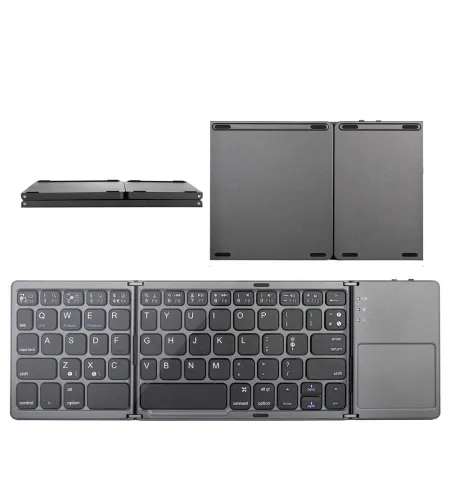 B033 63 Keys Rechargeable Slim Mini Foldable Bluetooth Keyboard With Touchpad