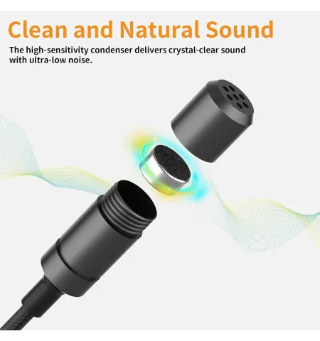 1.5 Meter Wired Lavalier Type C Microphone
