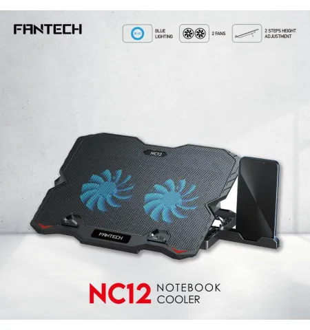 Fantech NC12 Laptop Stand Cooling Pad 2 Fan Blue LED