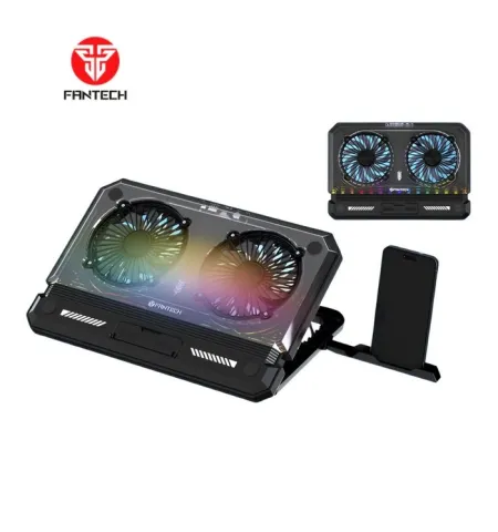 Fantech NC21 Notebook Cooler Laptop Colling Pad With RGB Lighting & Quick Access Phone Holder