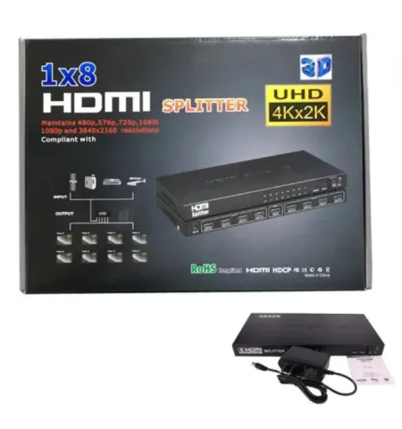 HDMI Splitter 1 in 8 out Support 4K 2K 3D