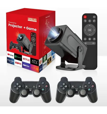 HY320 Android 2 In 1 Gaming Projector 2+32GB Android 14 1080P FHD 4K Support