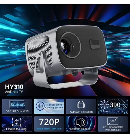 A10 HD Mini Portable Projector With Electric Focus Adjustment For Home Entertainment