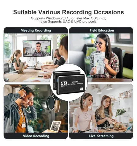 4K HDMI Video Capture Card USB 3.0 1080P 60FPS Video Recorder