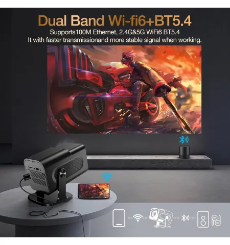 HY320 Android 2 In 1 Gaming Projector 2+32GB Android 14 1080P FHD 4K Support