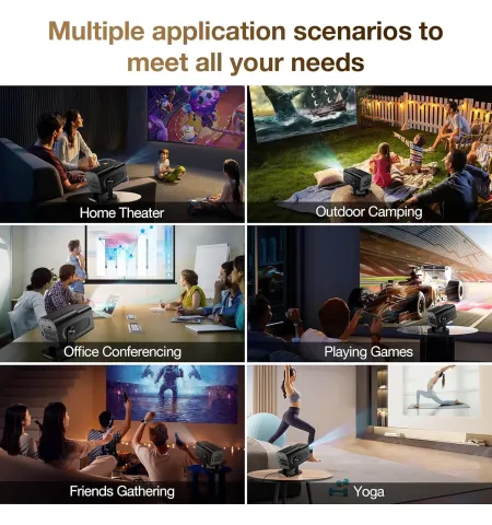 HY320 Android 2 In 1 Gaming Projector 2+32GB Android 14 1080P FHD 4K Support