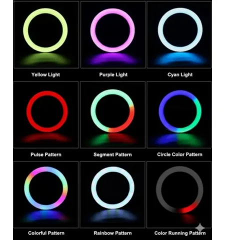 MJ33 RGB 33cm Professional LED Ring Light With Tripod & Phone Holder