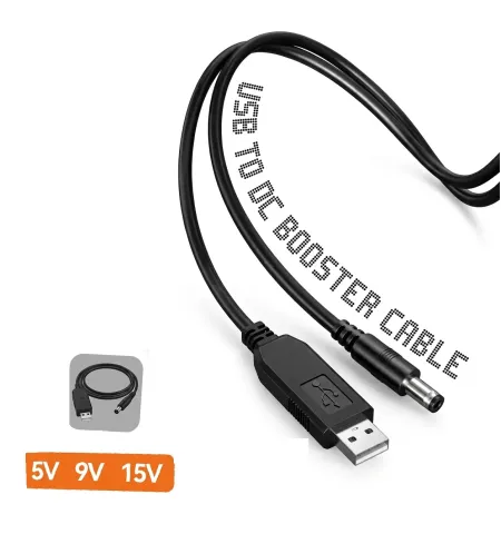 Frezzil FZ27 USB To DC Booster Cable (5V / 9V / 15V) Cable For Routers & Electronics