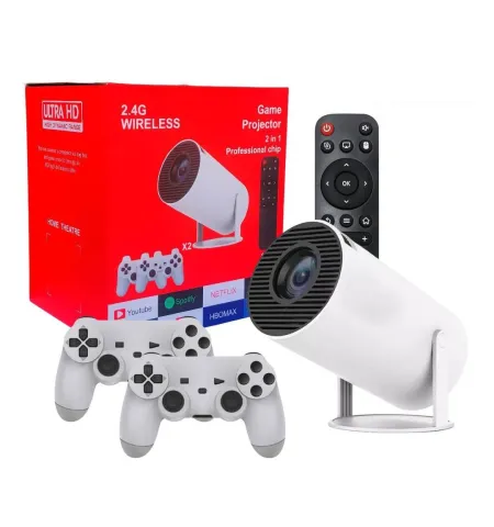 HY300 Gaming Gaming Projector 2.4G Wireless Android Smart Projector For Home Entertainment And Gaming