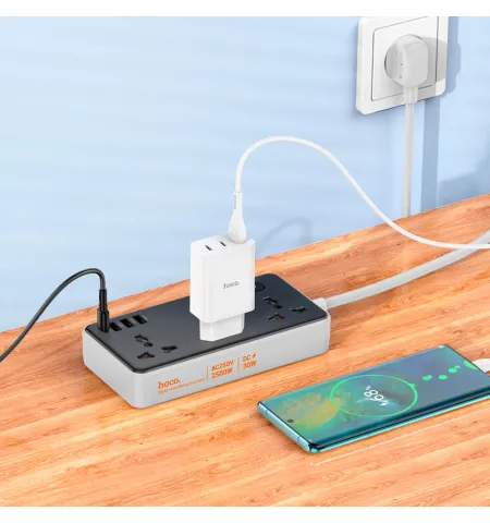 Hoco AC8A Power Strip PD30W + QC3.0 + 3 Sockets Multiplug