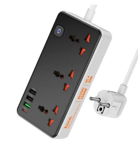 Hoco AC8A Power Strip PD30W + QC3.0 + 3 Sockets Multiplug