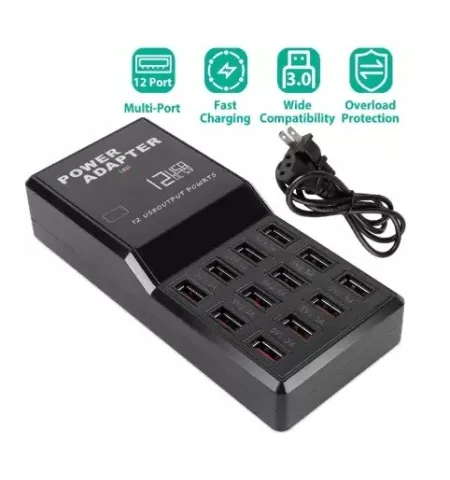 High Speed 12 Port USB Electric Fast Charging Ports Power Adapter