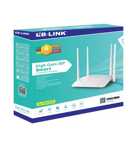 LB-Link BL-WR450H High Gain Wireless N Router 300Mbps | Smart WiFi Router, Repeater & Access Point with 4 Antennas