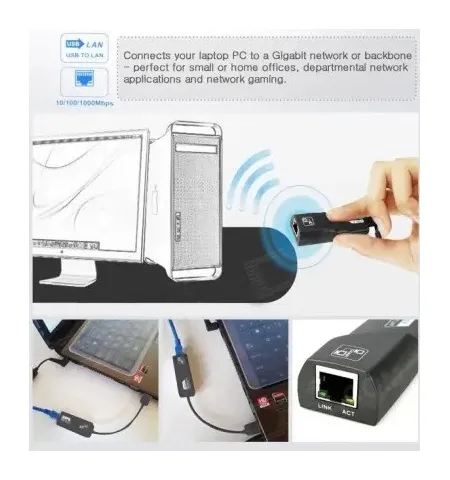USB 3.0 To RJ45 Ethernet USB Adapter 100 MBPS
