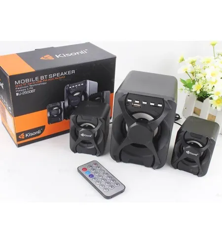Kisonli U-2500 Bluetooth Usb 2.1 Portable Computer Speaker With Fm Black